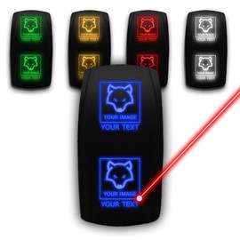 Custom Maintained Dual Function DPDT Switch - Stark 7-PIN Non Momentary Rocker Toggle Switch ON-Off-ON DPDT Illuminated Rocker Switch for Auto Truck Boat Marine- DC 20A 12V/10A 24V