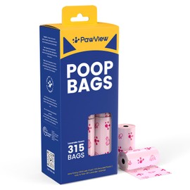 PawView Hundekotbeutel – 315 Stück, extra dick & auslaufsicher, mit Lavendelduft, biologisch abbaubar, kompatibel mit allen Spendern, Rosa