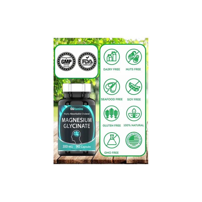 Magnesio Glicinato Tnvitamins Cápsulas 300 Caps