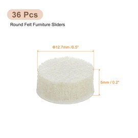 uxcell Furniture Pads, 36Pcs 0.5" - Round Self Adhesive Felt Furniture Pads, Floor Protectors for Furniture Feet Chairs Legs Hardwood Floors (Beige)