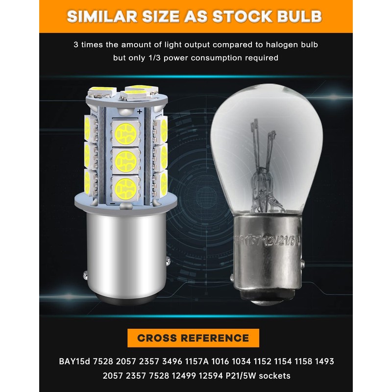 1157 LED Bulb White 2357 2057 BAY15D 7528 LED Bulbs