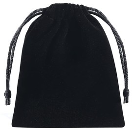 GELIMY 10PCS Soft Coloful Velvet Pouches Bag Jewellery Packing Drawstring Wedding Party Gift 5 Sizes (10X15CM, BLACK)