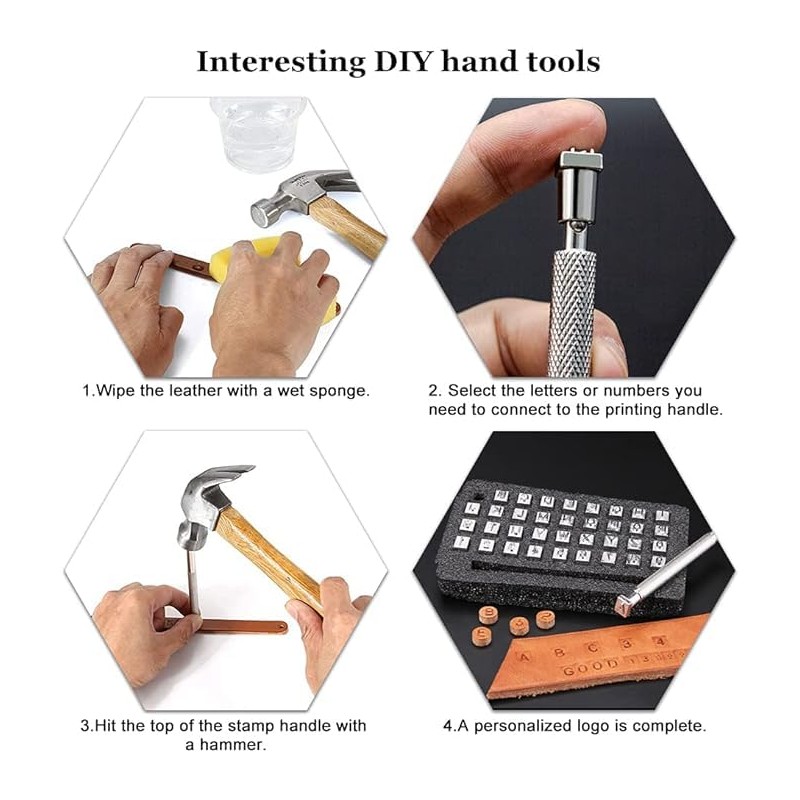 36 Pcs Number and Letter Stamp Punch Set Clay Stamps