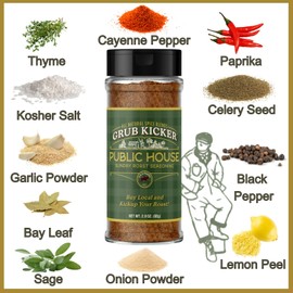 Grub Kicker Public House Sunday Roast Seasoning - 2.9 oz Bottle - Prime Rib, Pot Roast, and Beef Tenderloin Spice Rub - Perfect for Slow Cooker Meals and Savory Dishes