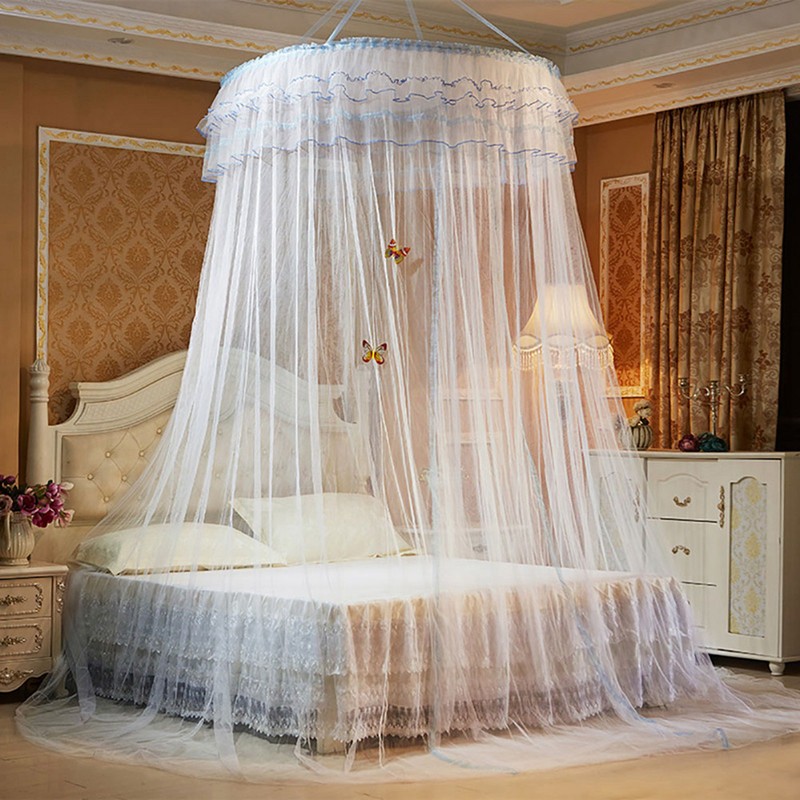 Breathable Round Canopy Lace Princess Style Mosquito Net Bed Curtain