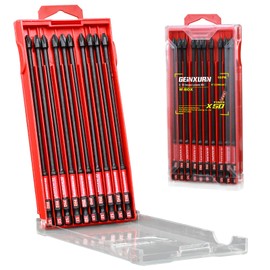 Geinxurn Impact Tough 6 in. #2 Phillips Screwdriver Bits Set,10 Pack Magnetic D2 Steel Long Cross PH2 Power Driver Bits with Storage M-Box