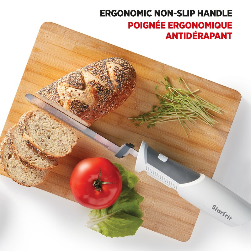 Starfrit Electric Knife with Offset Blades Precision Slicing Enhanced Safety