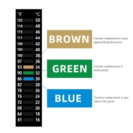 3PCS Aquarium Thermometer Strip 61-122℉(15-50°C), Easy-to-Read Fish Tank Thermometer Stick on Aquarium Test Strips for Aquarium Fish Tank, Adhesive Temperature Sticker Display for Brewing Aquarium
