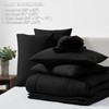 CozyLux Full Size Comforter Sets Black, 7 Pieces Bed in