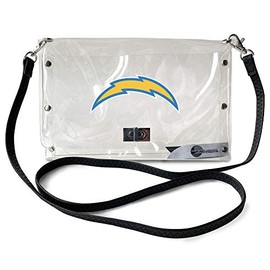 Little Earth 301312-CHRG-STRAP: Los Angeles Chargers Clear Envelope Purse