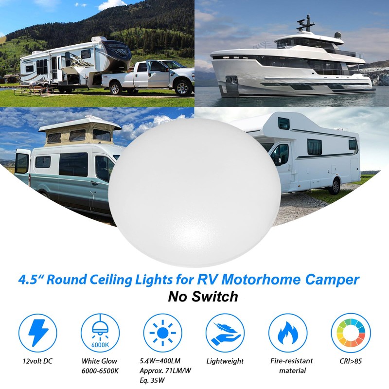 Dream lighting RV Interior Lights 12V LED Dome Light Fixtures