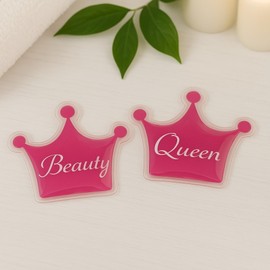 MIJOMA Spa Eye Pads Crown Shape - Reusable Hot Cold Pads for Eyes & Face - Cooling Pads Set of 2 with Beauty & Queen Design - Wellness for Home