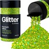 Lime Green Holographic Glitter Multi-Size 120g/4.2oz Metallic Resin Craft Glitter Flake Sequins for Epoxy Tumblers Hair Face Body Eye Glitter Nail Art Festival DIY Party Decorations