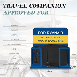 Myhozee Hand Luggage 40 x 20 x 25 cm for Ryanair Hand Luggage Backpack for Airplane 20L Small Travel Backpack Under Seat Hand Luggage Bag for Weekender Short Tirp for Men and Women, black