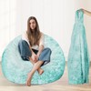 TRAVEVA Fluffy Faux Fur Bean Bag Chair Cover for Living