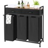 Laundry Sorter 3 Section, Laundry Hamper with Shelf and 2