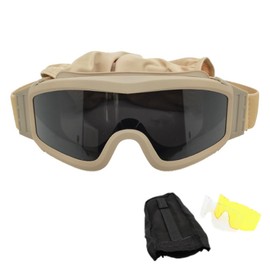 Ausla Airsoft Goggles Tactical Goggles Sports Cycling Goggles with 2 Lenses and Cloth Bag Against Wind and Dust Impact Resistant