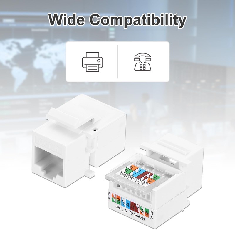 sourcing map 20 Pack Cat 6 Tool-Free RJ45 Ethernet Jack,