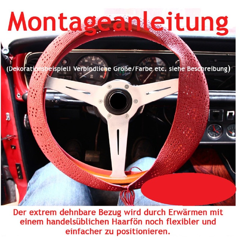 2 x Steering Wheel Covers for Lacing Yourself Black