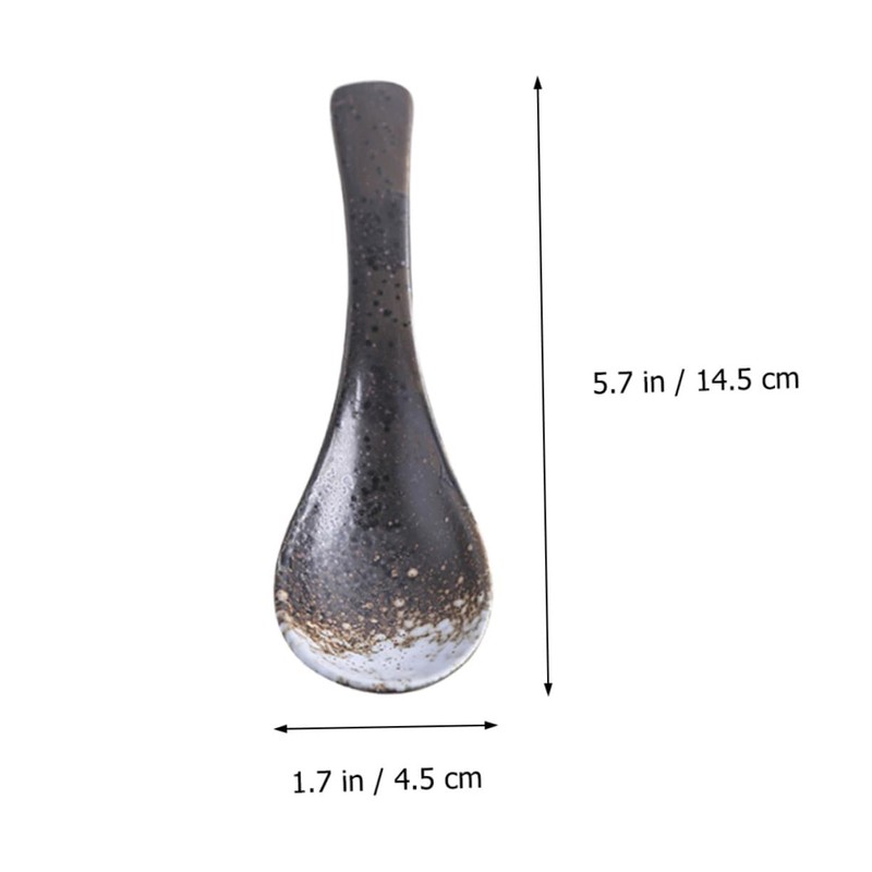 BIUDECO 3pcs Japanese Style Ceramic Serving Spoon Kitchen Tool for