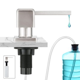 CREA Soap Dispenser Built-in, Soap Dispenser for Kitchen Sink, Countertop Soap Dispenser for Sink with 17 OZ Bottle and 39" Extension Tube Kit, Refill from The Top, Stainless Steel