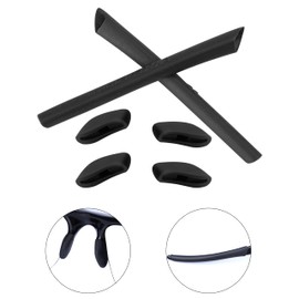 Betterun Black Replacement Nose Pads Pieces Ear Socks Rubber Kits for Oakley Flak 2.0 OO9295/Flak 2.0 XL OO9188/Flak 2.0 Asian Fit OO9271