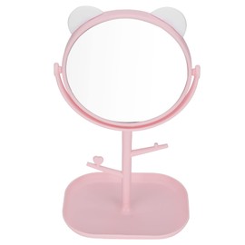 Espejo de Maquillaje, Espejo Cosmético Flexible Conveniente Lindo Pequeño con Bandeja de Almacenamiento Gato Espejo de Tocador Ajustable Espejo de Tocador de Mesa de Alta Definición(#1)