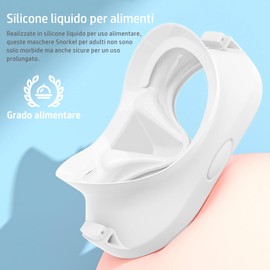 HINATAA Snorkel Set Adults, Macaron Frameless Diving Goggles, 180° Ultra Wide Vision, Anti-Fog Snorkel Mask, Anti-Leak Professional Diving Mask, Swimming Goggles for Women and Men (White)