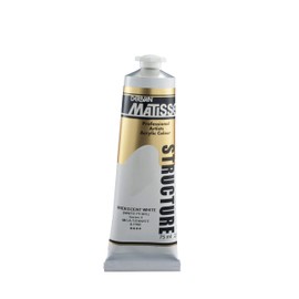 Matisse Structure Heavy Body Acrylic Paint High Viscosity Acrylics - 75 ml Tube - Iridescent White