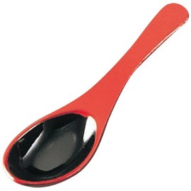 Melamine Japanese-style hand-painted ceramic spoon, spoon, Vermillion Inner Black