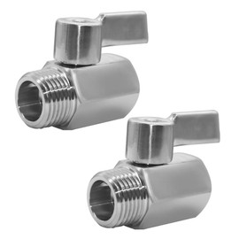BesNPT 316 Stainless Steel Shut Off Valve 1/2" NPT Male x 1/2" NPT Female Ball Valve for Water Fuel Air (Pack of 2)