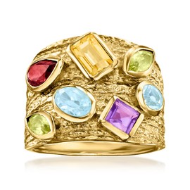 Ross-Simons 2.40 ct. t.w. Multi-Gemstone Ring in 18kt Gold Over Sterling. Size 6