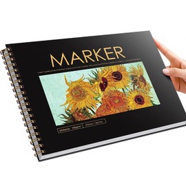 Acidea Marker Paper Pad, 60 Sheets A4 Double Sided Bleedproof Marker Sketchbook, 130gsm Spiral Bound Drawing Paper, Alcohol Marker Paper for Drawing and Painting, Sketching, Coloring, Lettering