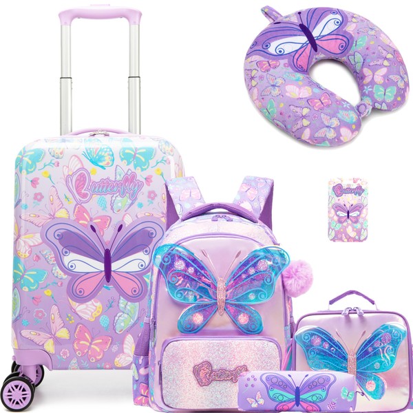 Inprof Kid’s Luggage Set 5 Piece Suitcase Set 16’’ Hardside