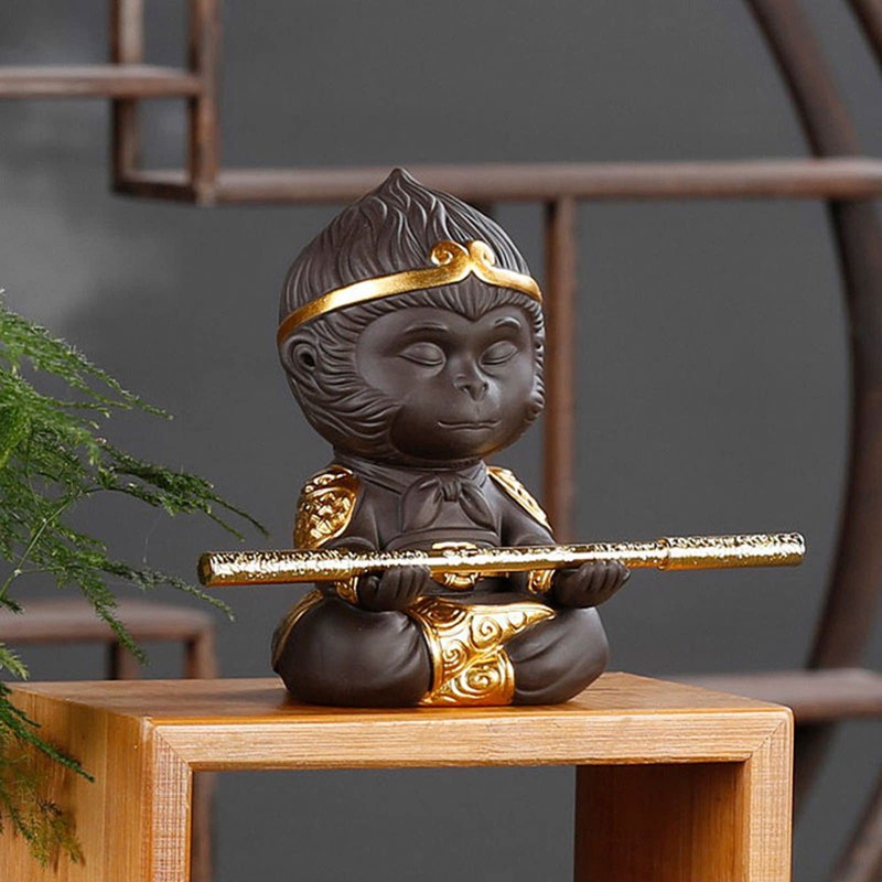 Generic Chinese Purple Clay Kung Fu Tea pet Set Monkey