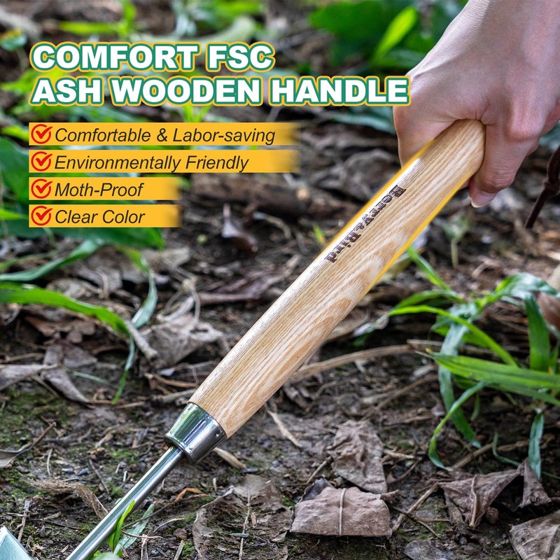 Berry&Bird Triangle Hand Hoe, 15.2'' Winged Weeder Garden Hoes with