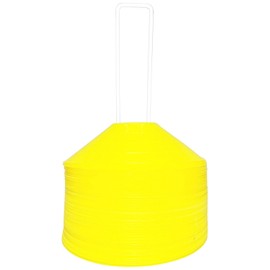 BlueDot Trading High Visibility Disc Cones for Sports, Agility Training, Soccer, Football, Field Cone Markers for Adults or Kids, Yellow, 50-Pack