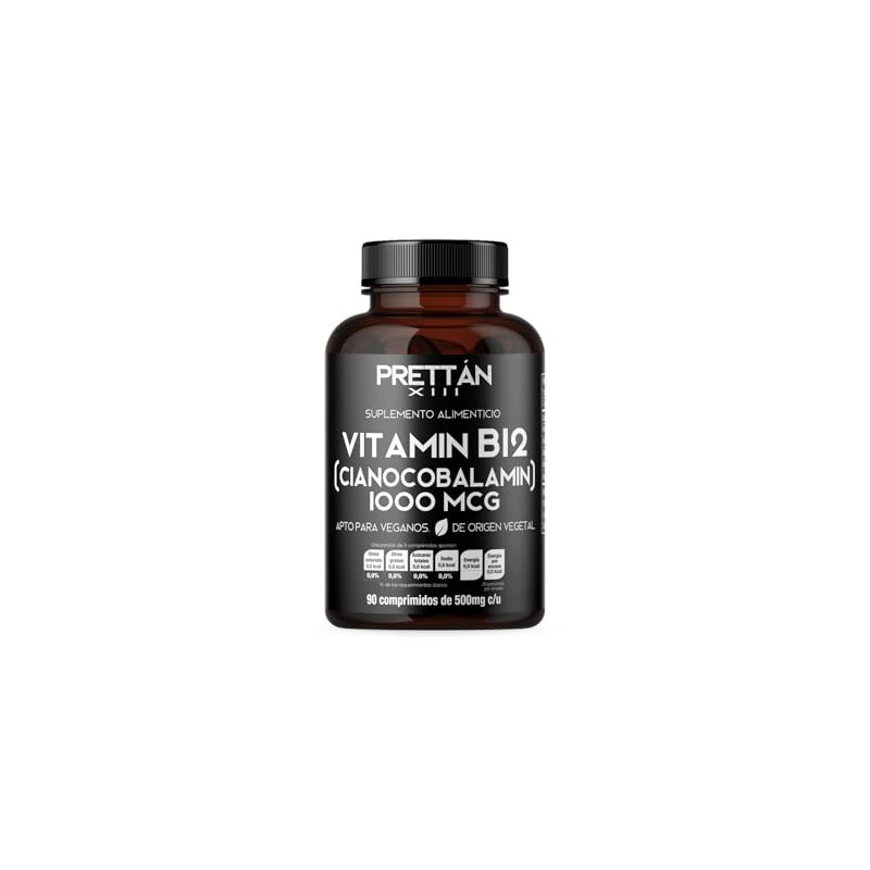 Prettán XIII Vitamina B12 Frasco con 60 Cápsulas, Apto para
