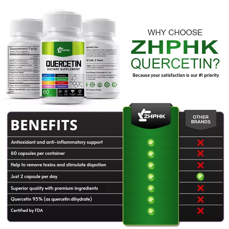 Quercetina 1000mg, Zinc, Vitamina C, Vitamina D, Magnesio - 9