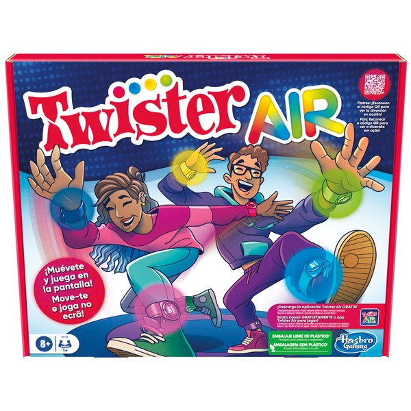 Hasbro Gaming Twister Air Game - Twister Air Game with RA App - Connects to Intelligent Devices - Active Party Games - Age: 8 Years and Up