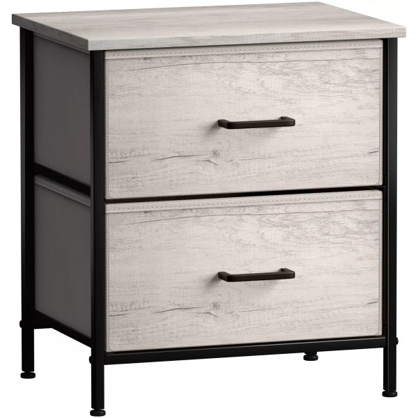 Sorbus Nightstand Dresser w/ 2 Faux Wood Drawers Bedside End