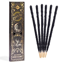 Ritual - Energetic Cleanse Incense Sticks, Purify & Refresh Your Space, 6 Sticks, 9 Inches Each, Organic Incense with Aromatic Concentrated Oil, Charcoal, Natural Binder & Salt - 1 Hour Burn Time