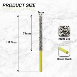 Diamond Mortar Raking Bits 2pcs 3"(7.2x74mm) Diamond Mortar Router with Round Shank for Brick Joints Mortar Removal and Tuck Pointing Masonry Stone Brick Marble SANLEETEK
