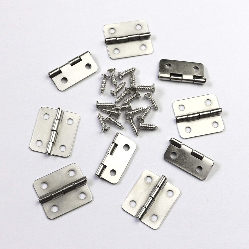 Silver Tone Mini Box Hinges 50 Sets and 200 Replacement