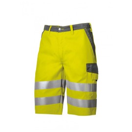 BP 2014-845-8653-56n Elasticated Back Shorts, 270.00 g/m² Blend, Warning Yellow/Dark Grey, 56n
