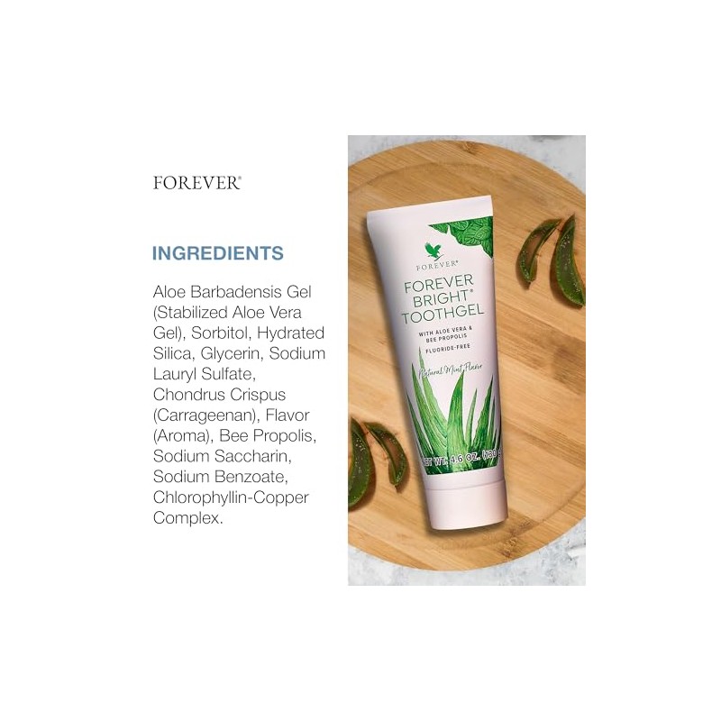 Forever Living Bright Toothgel, 4.6 oz., Natural Mint Flavor