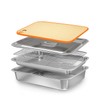 Matchwaves Grilling Prep and Serve Trays with Lid, Stainless Steel