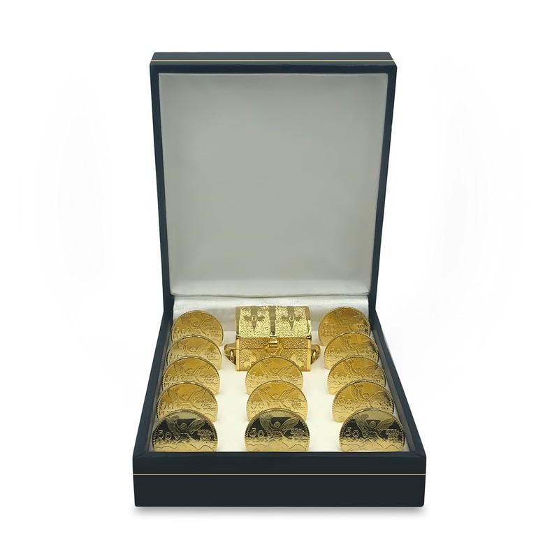 Arras Matrimoniales Para Boda de baño de Oro 24K con