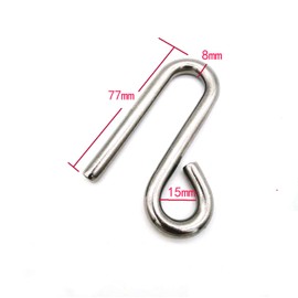 JY-MARINE Stainless Steel 316 S Hook Open End and Narrow End 5/16" Marine Grade