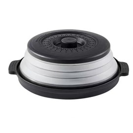 Microwave Splatter Cover,Microwave Oven Cover for Food,Silicone Lids Splatter Guard with Plate,Dish Bowl Plates Serving Covers Kitchen Steamer,Vegetable Fruit Colander Kitchen Gadgets